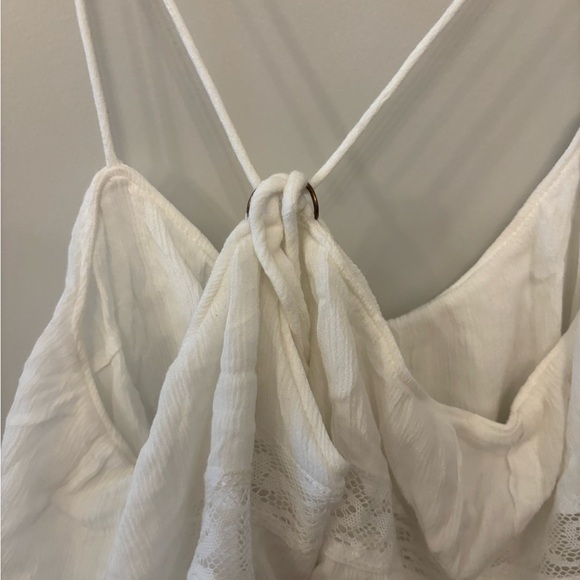Free People white lace cropped flowy cami blouse size L - Picture 10 of 15